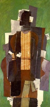 Homme a la pipe Le fumeur 1914 Cubismo Pinturas al óleo
